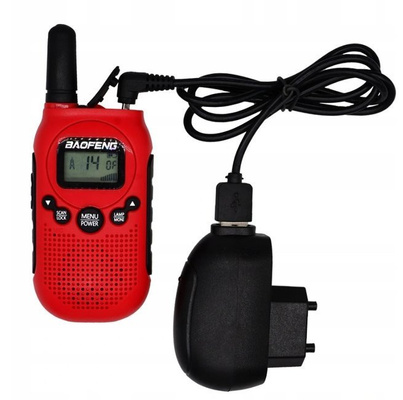 Krótkofalówki 2x walkie-talkie dla dzieci łoki toki Baofeng T6 Panda czerwone B5HR