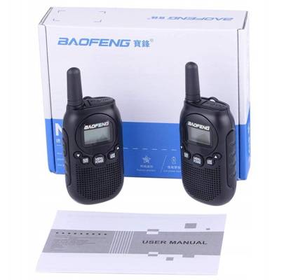 Krótkofalówki 2x walkie-talkie dla dzieci łoki toki Baofeng T6 Panda czarny B5H