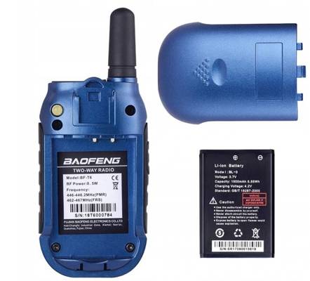 Krótkofalówki 2x walkie-talkie dla dzieci łoki toki Baofeng T6 Panda niebieskie B5HB