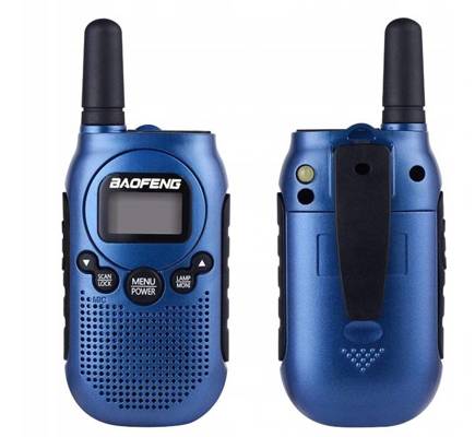 Krótkofalówki 2x walkie-talkie dla dzieci łoki toki Baofeng T6 Panda niebieskie B5HB