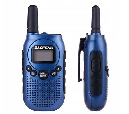 Krótkofalówki 2x walkie-talkie dla dzieci łoki toki Baofeng T6 Panda niebieskie B5HB