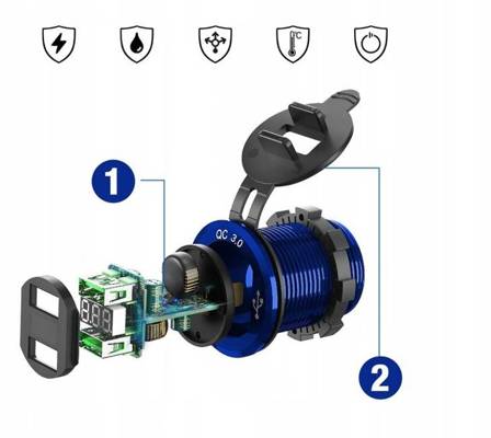 SAMOCHÓD WOLTOMIERZ ŁADOWARKA 2x USB QC 2w1 B6LB