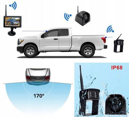 Zestaw cofania 2x kamera bezprzewodowa 12-24 BN4_1